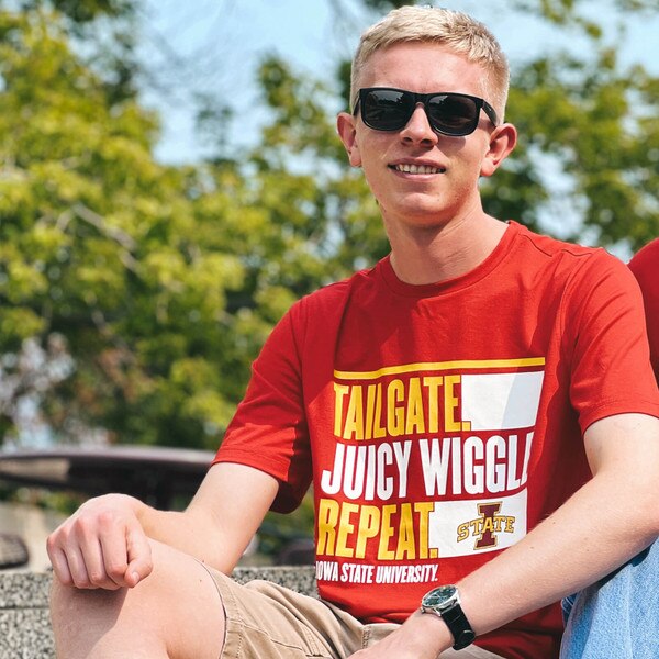 Authentic Brand Juicy Wiggle Repeat I-State Cardinal T-Shirt